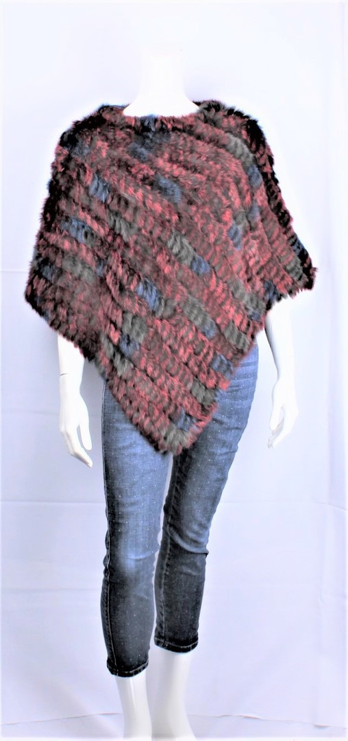 Alice & Lily fur poncho red mix STYLE: SC/4254 RED MIX image 0